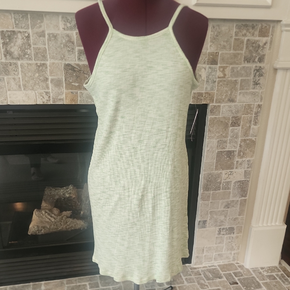 O'Neill Green Cream Halter Midi Dress